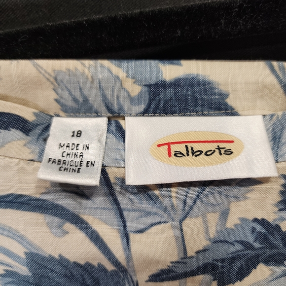 Talbots Cream Maxi Skirt with Blue Floral Print - Picture 3 of 6